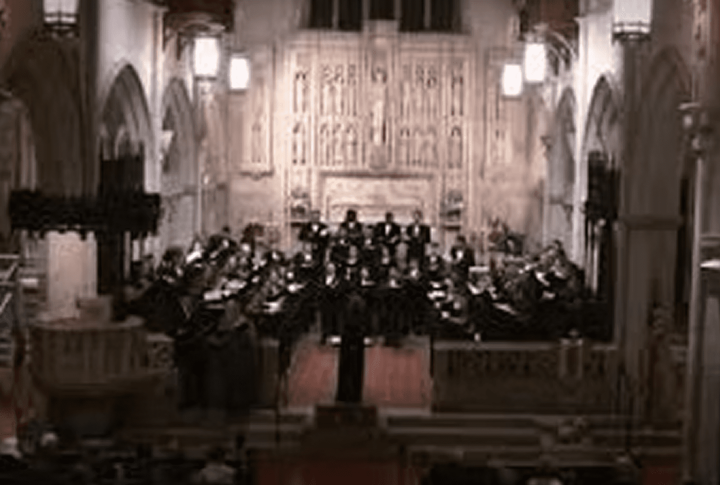 Choir performing in a grand cathedral