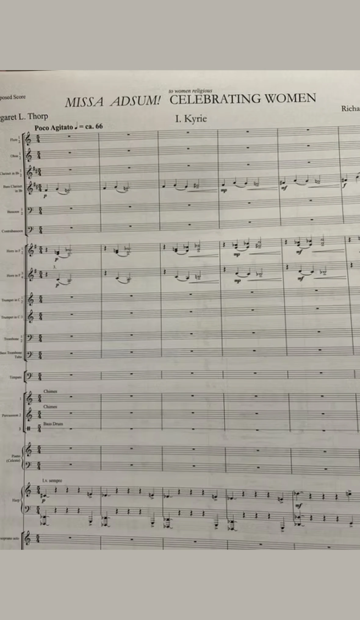 Sheet music titled "Missa Adsum