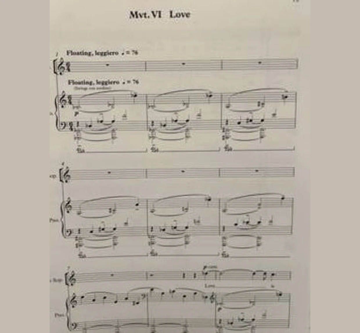 Musical composition for piano performance